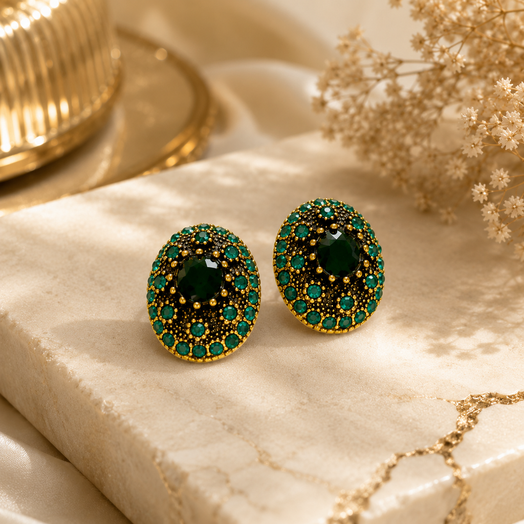 Emerald Bloom Earrings