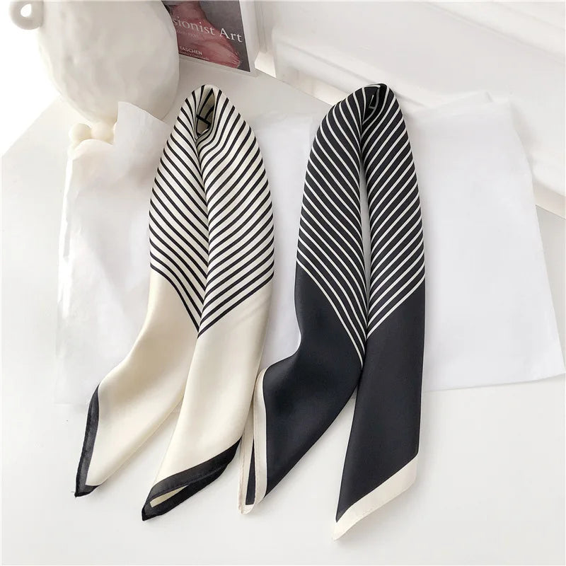 Minimal Stripe Silk Scarf