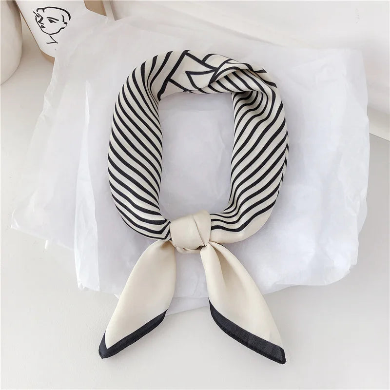 Minimal Stripe Silk Scarf