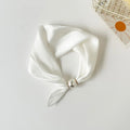 Scarf Chain Silk Lazy Magnetic Pendant Collarbone Thin Pearl Neck Scarf Buckle Headband Ribbon Foulards Femme Luxury Brands