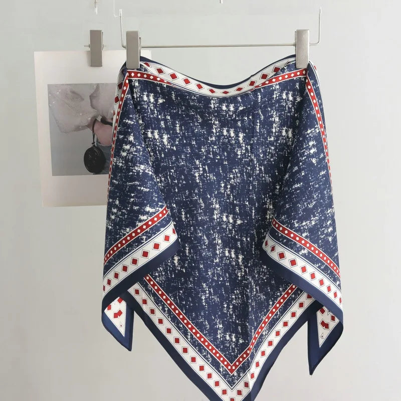 Fashion Women's Triangular Binder Headcloth New Niche Fashion High-End All-Matching Scarf Jeans Belt Decorate Triangular Scarf