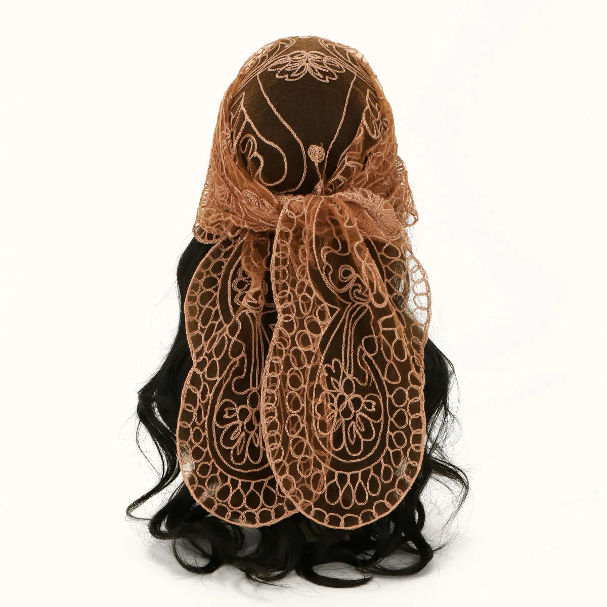 Elegant Lace Scarf Hollow Out Embroidery Foulard Bandana Solid Color Triangular Scarf Thin Vintage HandkerChiefs for Hair Woman