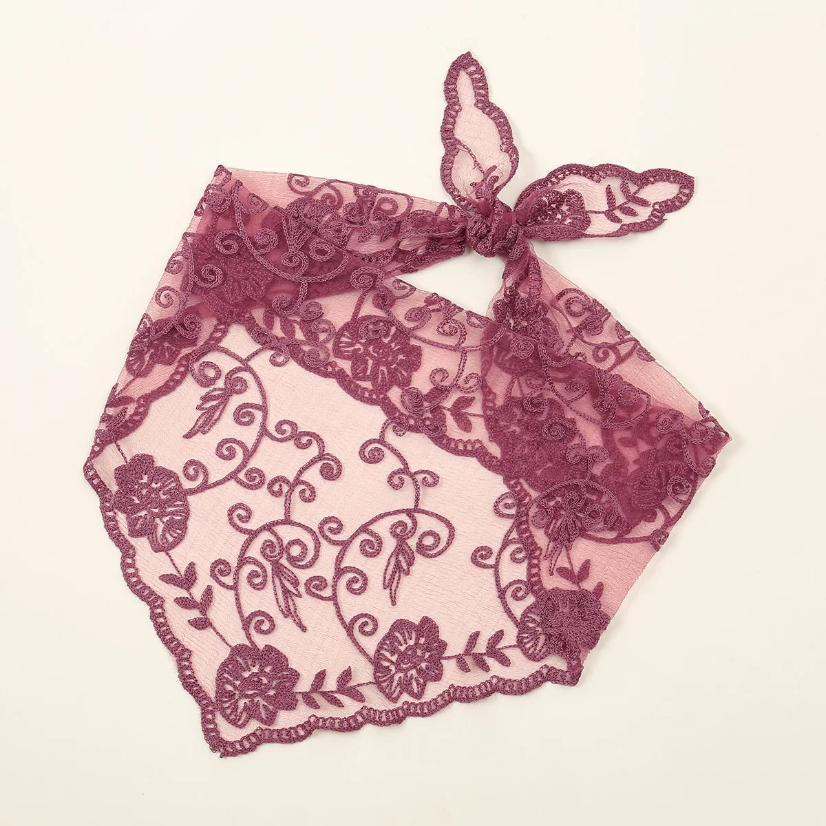 Elegant Lace Scarf Hollow Out Embroidery Foulard Bandana Solid Color Triangular Scarf Thin Vintage HandkerChiefs for Hair Woman