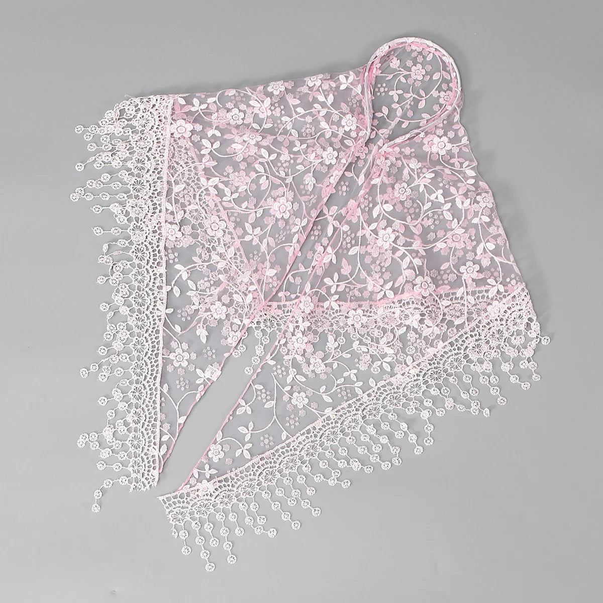 Elegant Lace Scarf Hollow Out Embroidery Foulard Bandana Solid Color Triangular Scarf Thin Vintage HandkerChiefs for Hair Woman