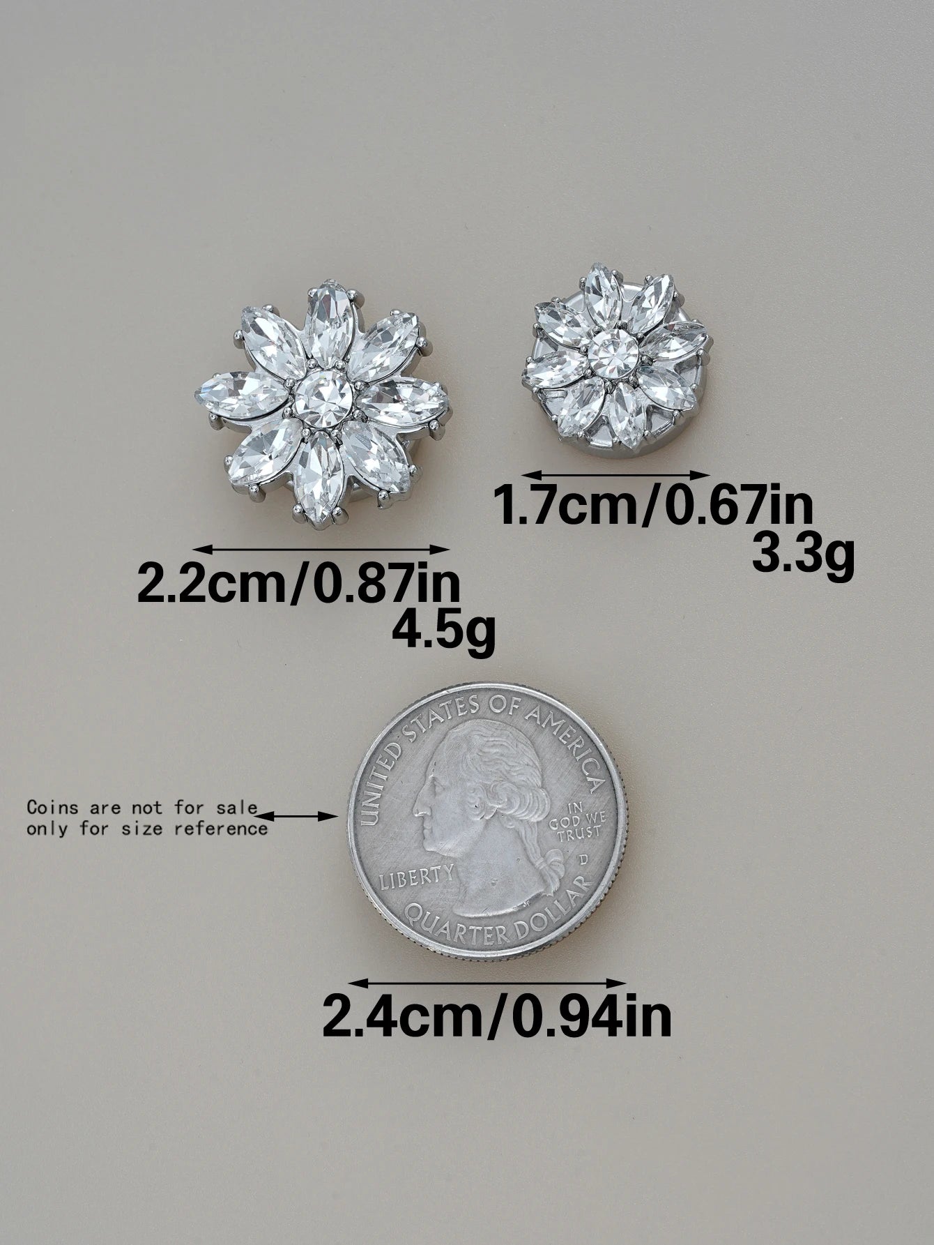 Crystal Blossom Button Covers