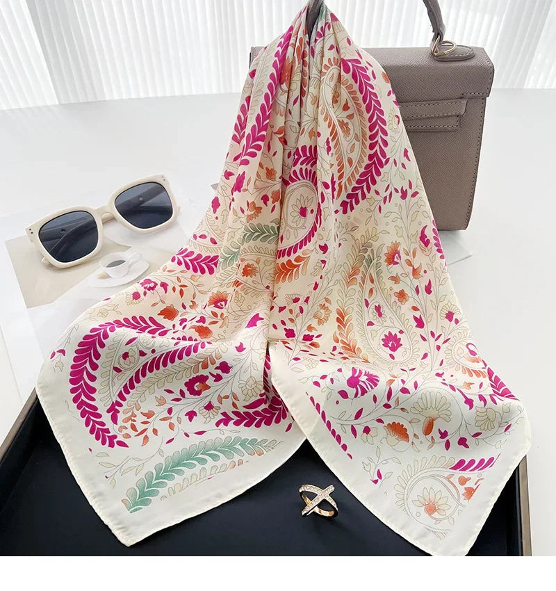 Fresh Floral Silk Scarf