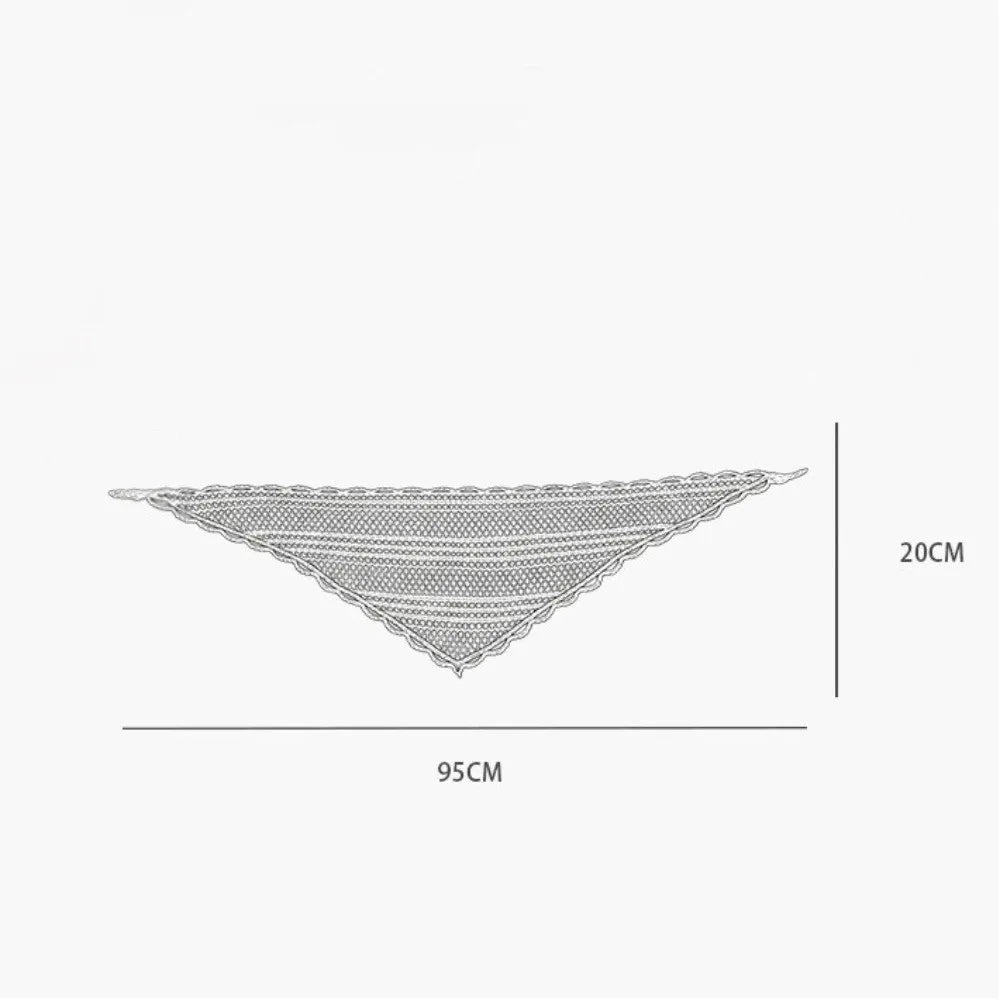 Fashion Headband Hair Scarf Hollow Out Solid Color Triangle Wrap Photo Props Lace Scarf Women