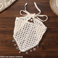 1pc Bohemian Shell Sequin Head Scarf – Hollow Out Triangle Hair Wrap for Daily Boho Look.