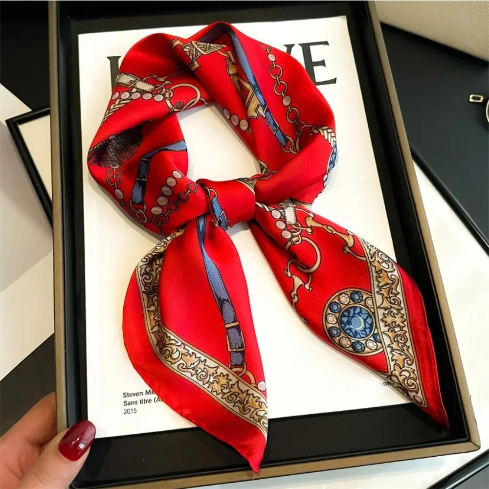 Luxury Red Silk Scarf