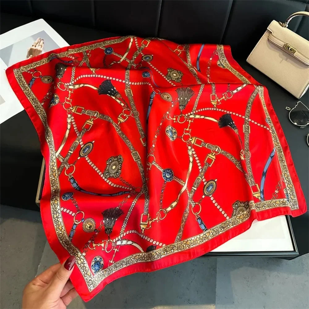 Luxury Red Silk Scarf