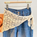 Trendy Lace Trim Fart Curtain Hollowed-out Slim Fit Mini Skirt Pretty Y2K Hip Curtain Summer