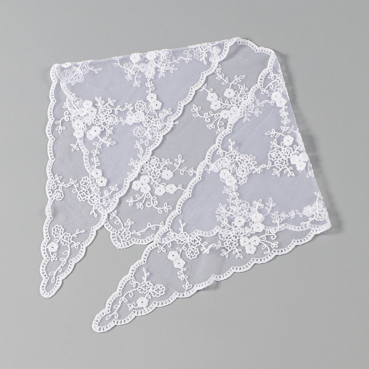 Elegant Lace Scarf Hollow Out Embroidery Foulard Bandana Solid Color Triangular Scarf Thin Vintage HandkerChiefs for Hair Woman
