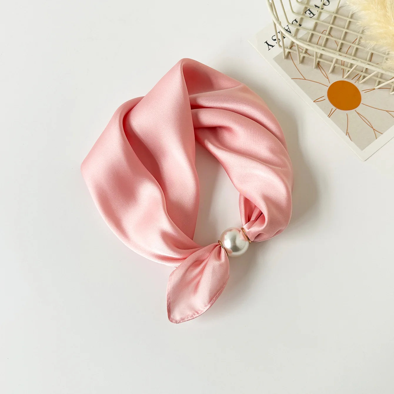 Elegant Pearl Silk Scarf