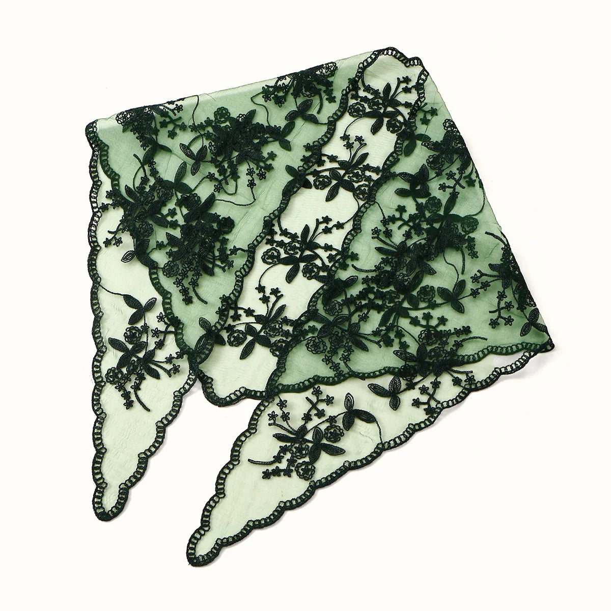 Elegant Lace Scarf Hollow Out Embroidery Foulard Bandana Solid Color Triangular Scarf Thin Vintage HandkerChiefs for Hair Woman