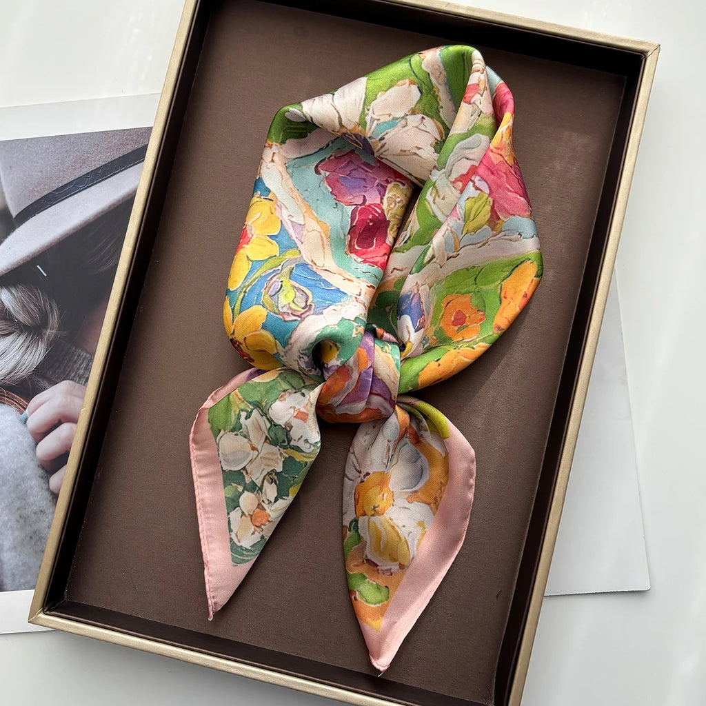 Summer Floral Silk Scarf