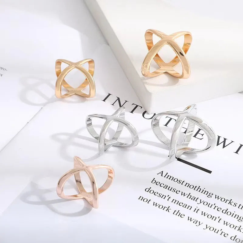 4 Pcs Elegant Golden Faux Pearl Scarf Clip Set - Multifunctional Metal Corner Knot and Ring Clip, for Safe,able Scarf Fixing