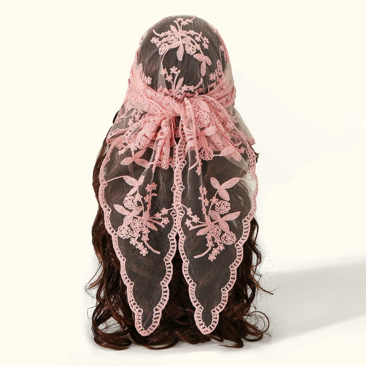 Elegant Lace Scarf Hollow Out Embroidery Foulard Bandana Solid Color Triangular Scarf Thin Vintage HandkerChiefs for Hair Woman