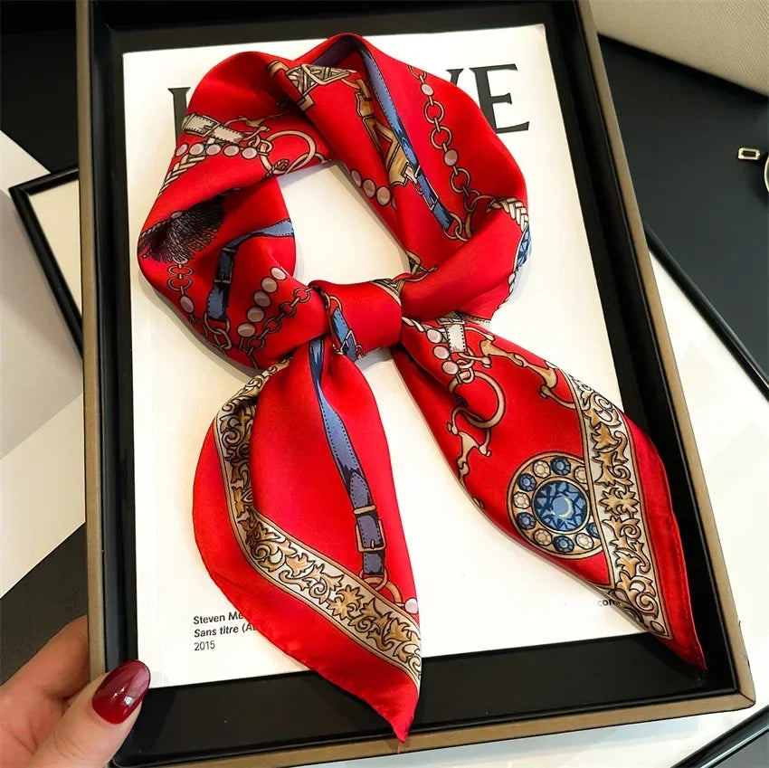 Luxury Red Silk Scarf