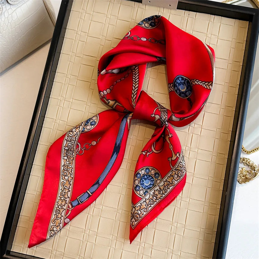 Luxury Red Silk Scarf
