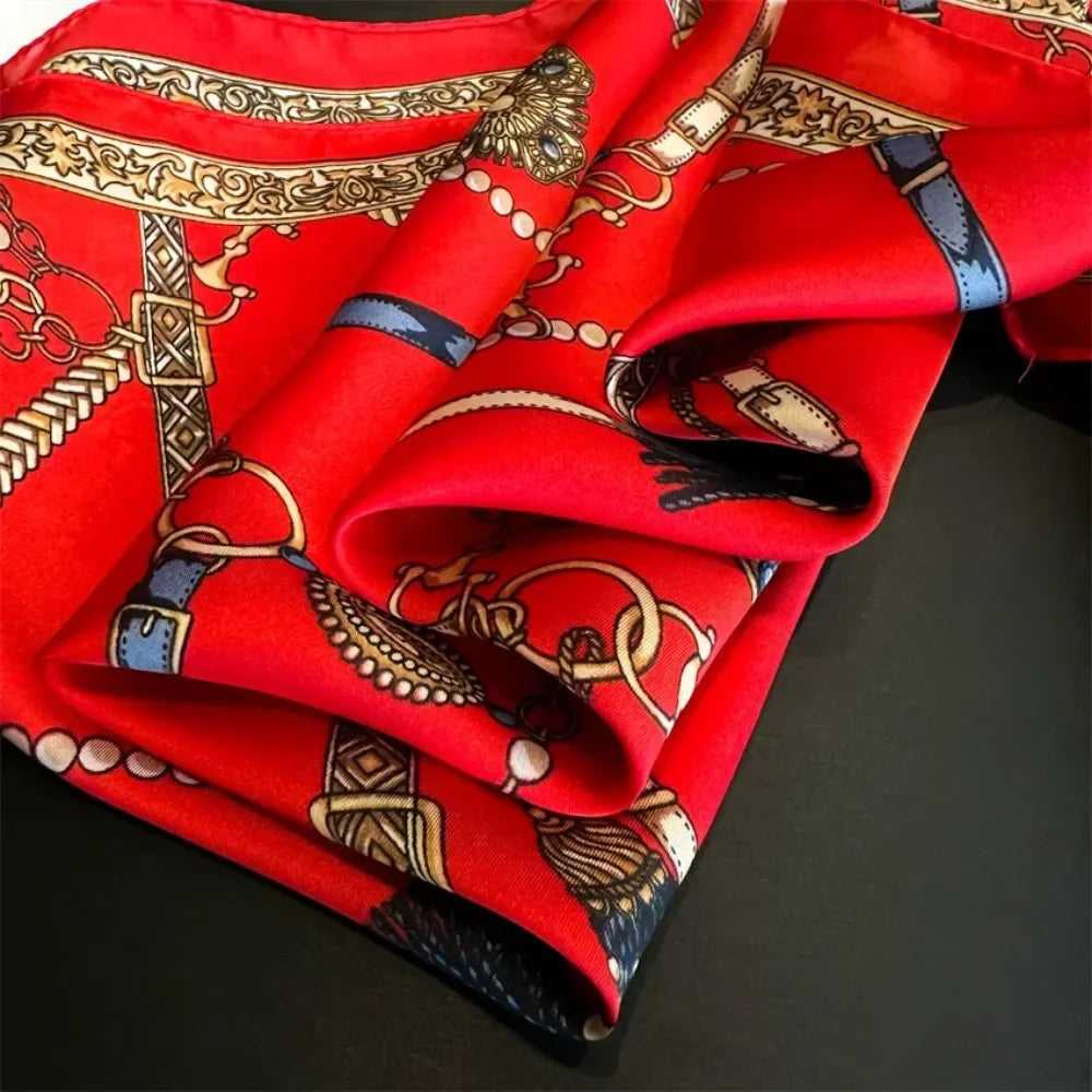 Luxury Red Silk Scarf