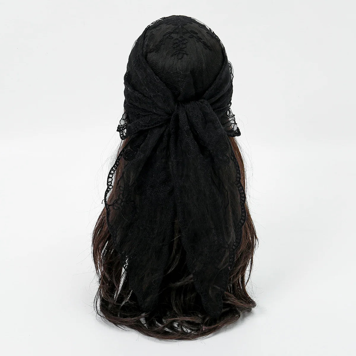 Elegant Lace Scarf Hollow Out Embroidery Foulard Bandana Solid Color Triangular Scarf Thin Vintage HandkerChiefs for Hair Woman