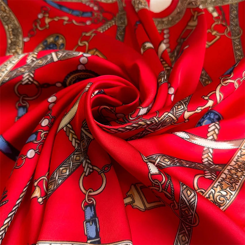 Luxury Red Silk Scarf