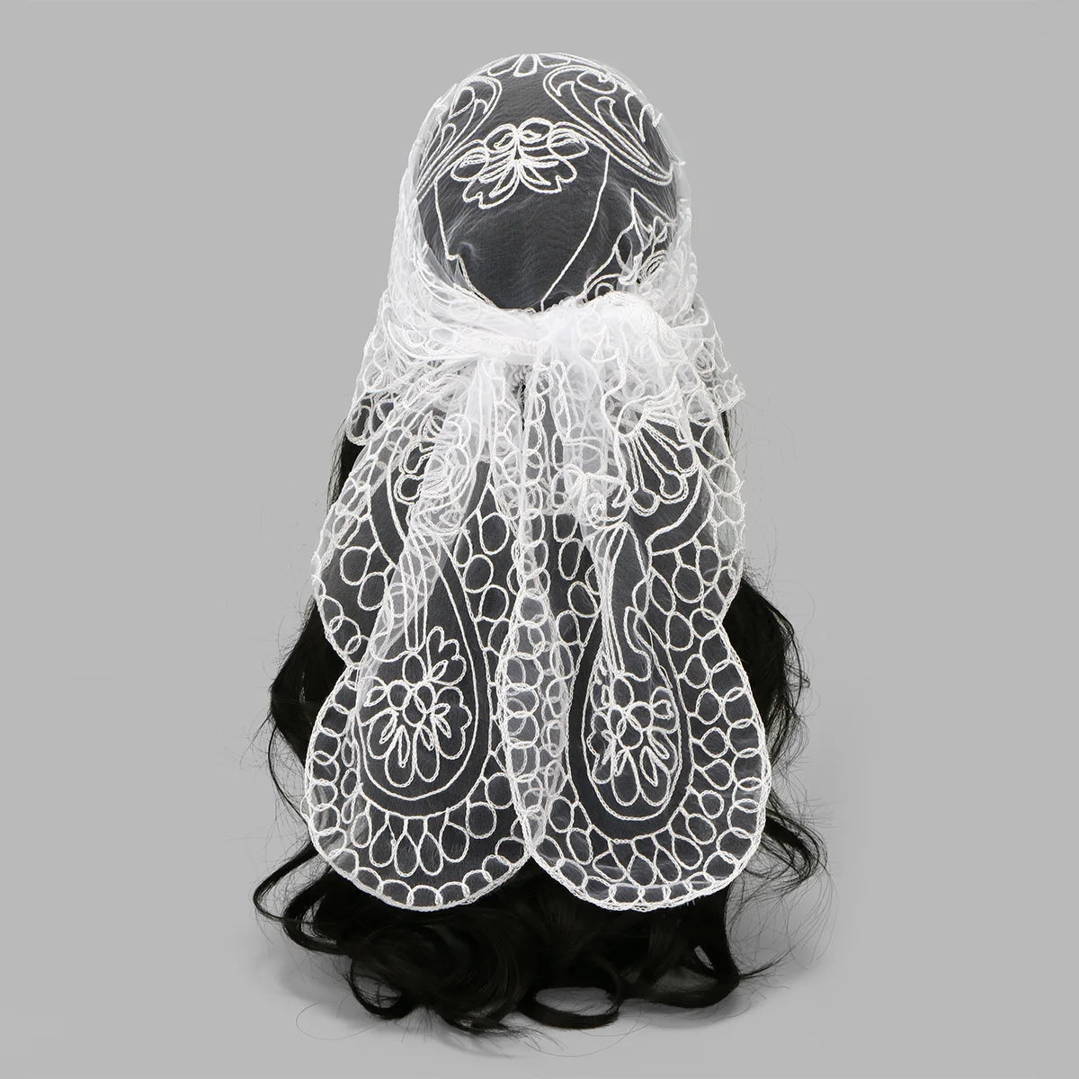 Elegant Lace Scarf Hollow Out Embroidery Foulard Bandana Solid Color Triangular Scarf Thin Vintage HandkerChiefs for Hair Woman