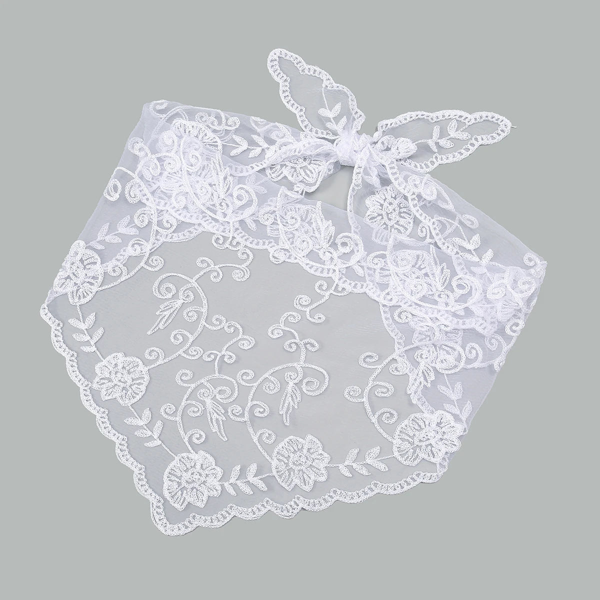 Elegant Lace Scarf Hollow Out Embroidery Foulard Bandana Solid Color Triangular Scarf Thin Vintage HandkerChiefs for Hair Woman