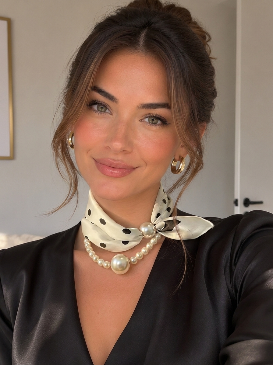 Pearl Chain Twilly Scarf